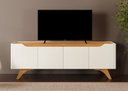 Ver imagem 3 de Rack para Tv 75'' Atenas 4 Portas 1.80m Mavaular:naturalle / Off