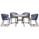 Ver imagem 1 de Mesa com 4 Cadeiras e Noronha Estofado 5 Trama Original Azul