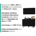 Ver imagem 5 de Armario Aereo Suecia e Balcao com Tampo 120 cm Canada Preto Rudk