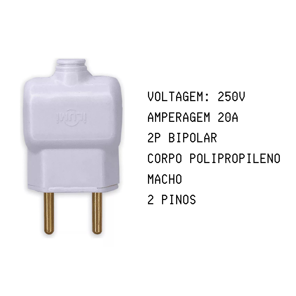 Pacote 10un Benjamin Tomada Pino Plug de Tomada 2P Macho 20A:Branco - 7