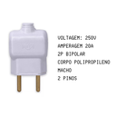 Ver imagem 7 de Pacote 10un Benjamin Tomada Pino Plug de Tomada 2P Macho 20A:Branco