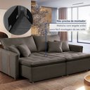 Ver mais imagens de Sofá Cama Retrátil e Reclinável 2 Lugares Veludo Marrom Detroid 180cm Yescasa