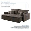 Ver imagem 4 de Sofá Cama Retrátil e Reclinável 2 Lugares Veludo Marrom Detroid 180cm Yescasa