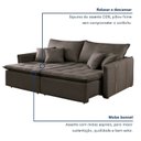Ver imagem 6 de Sofá Cama Retrátil e Reclinável 2 Lugares Veludo Marrom Detroid 180cm Yescasa