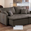 Ver imagem 7 de Sofá Cama Retrátil e Reclinável 2 Lugares Veludo Marrom Detroid 180cm Yescasa