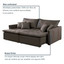 Ver imagem 5 de Sofá Cama Retrátil e Reclinável 2 Lugares Veludo Marrom Detroid 180cm Yescasa