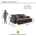 Ver imagem 3 de Sofá Cama Retrátil e Reclinável 2 Lugares Veludo Marrom Detroid 180cm Yescasa
