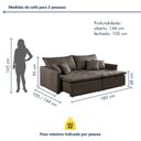 Ver imagem 3 de Sofá Cama Retrátil e Reclinável 2 Lugares Veludo Marrom Detroid 180cm Yescasa