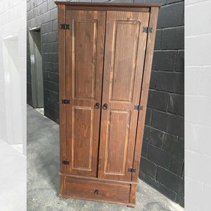 Guarda Roupa de Solteiro Rústico 2 Portas 1 Gavetas 4001 Imbuia - Denk Móveis