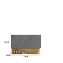 Ver imagem 3 de Kit Balcão de Pia sem Tampo e Aereo 120 Cm 6 Portas 1 Gaveta Line - Gris/gris/cp-freijó