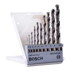 Jogo broca aço rápido 1-10mm 10 peças 2607019115 Bosch