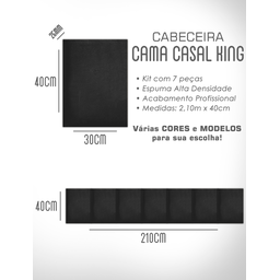 1 Módulo de Cabeceira Cama Box Solteiro Casal Queen King Estofada Modulada 40x30cm - 9