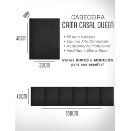 1 Módulo de Cabeceira Cama Box Solteiro Casal Queen King Estofada Modulada 40x30cm - 8