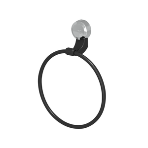 Toalheiro Porta Toalha para Banheiro Linha Bello Cor Preto e Cromado Durín