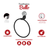 Toalheiro Porta Toalha para Banheiro Linha Bello Cor Preto e Cromado Durín - 2