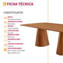 Ver imagem 3 de Mesa para Sala de Jantar Noronha 240cm Madeira Tampo Barril Laminado Moderna Mobília