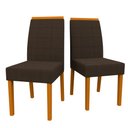 Ver imagem 1 de Conjunto Com 2 Cadeiras Para Sala de Jantar Isis Ypê Veludo Café LO02 New Ceval 13034/321 - YPE/LO02