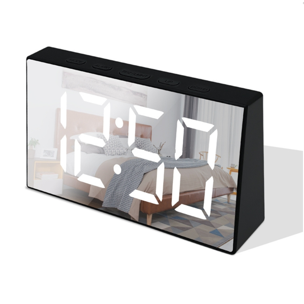 Relógio Led Digital de Mesa com Espelho