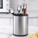 Ver imagem 1 de Porta Talheres Utensilios Escorredor Inox Base Giratoria Suporte Pia Mesa Bancada Cozinha Organizaça