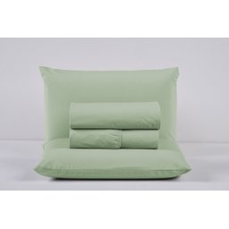 Lençol Cama Box Queen 200 Fios 4 Peças Conjunto com Virol 100% Algodão:verde - 1