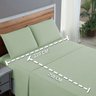 Lençol Cama Box Queen 200 Fios 4 Peças Conjunto com Virol 100% Algodão:verde - 6