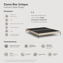 Ver imagem 3 de Cama Base Box Queen Unique 158x198 Sommier Moderno Pés de Ferro Linho Bege - Desk Design
