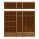 Ver imagem 3 de Conjunto Quarto: Guarda-roupa 10 Portas, Cômoda 4 Gavetas Topázio Freijó Madeira Pinus - Finestra