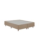 Ver imagem 3 de Kit Cama Box Queen + Cabeceira Estofada em Madeira Maciça Curva Provençal com Capitonê Bege/Dourado