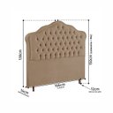 Ver imagem 7 de Kit Cama Box Queen + Cabeceira Estofada em Madeira Maciça Curva Provençal com Capitonê Bege/Dourado