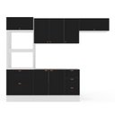 Ver imagem 4 de Cozinha Pérola com Rodapé Completa 4 Peças Torre Quente Aéreo 3 Portas e Balcão 2 Gavetas 3 Portas