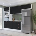 Ver imagem 2 de Cozinha Pérola com Rodapé Completa 4 Peças Torre Quente Aéreo 3 Portas e Balcão 2 Gavetas 3 Portas