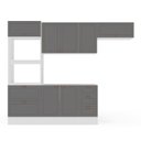 Ver imagem 4 de Cozinha Pérola com Rodapé Completa 4 Peças Torre Quente Aéreo 3 Portas e Balcão 2 Gavetas 3 Portas