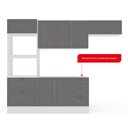 Ver imagem 3 de Cozinha Pérola com Rodapé Completa 4 Peças Torre Quente Aéreo 3 Portas e Balcão 2 Gavetas 3 Portas