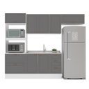 Ver imagem 6 de Cozinha Pérola com Rodapé Completa 4 Peças Torre Quente Aéreo 3 Portas e Balcão 2 Gavetas 3 Portas