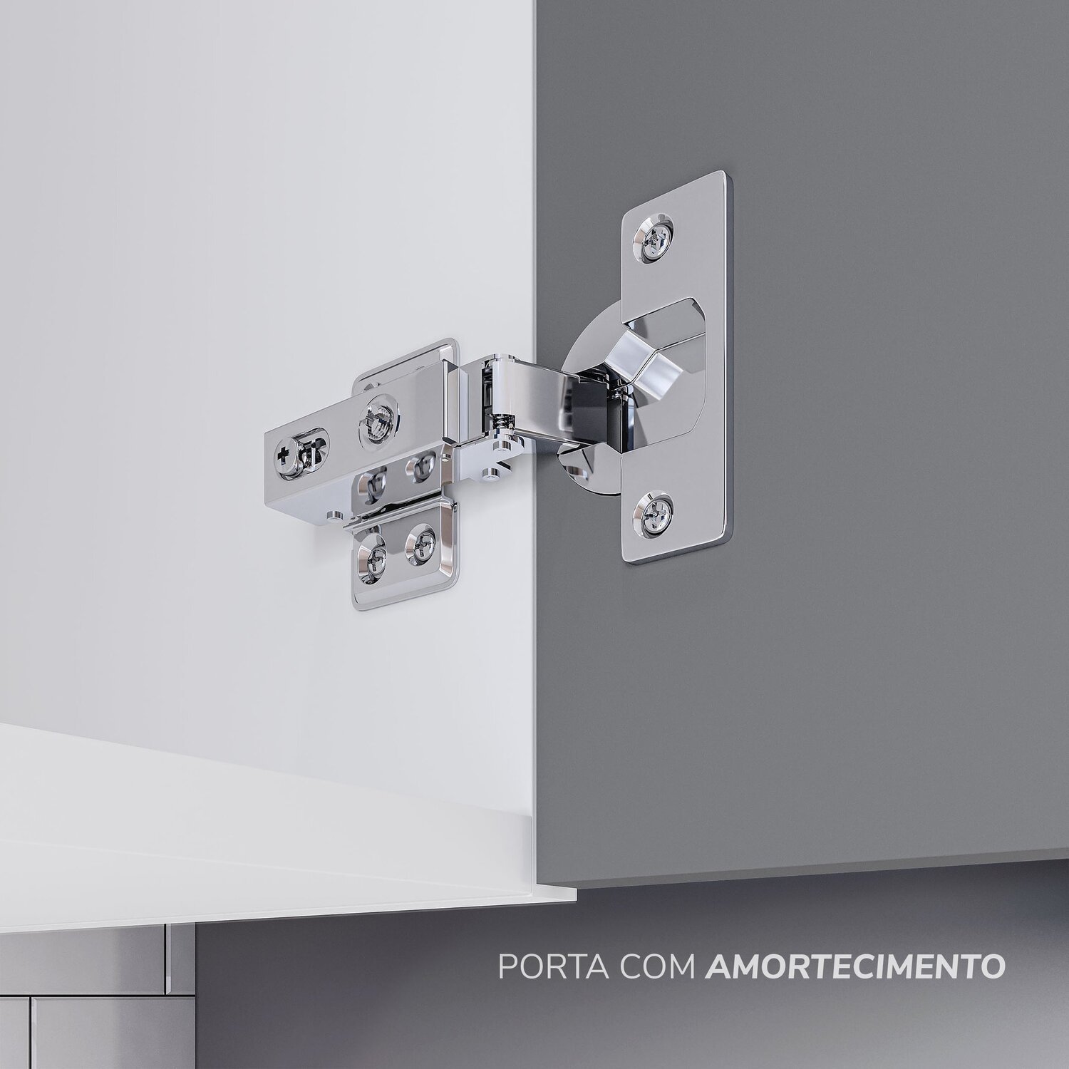 Cozinha Pérola com Rodapé Completa 4 Peças Torre Quente Aéreo 3 Portas e Balcão 2 Gavetas 3 Portas - 11