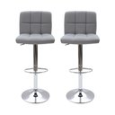 Ver imagem 1 de Kit 2 Banquetas Alta Para Bar Balcão Bancada Bistro Cozinha Americana Giratória Gomos Cinza