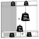 Ver imagem 7 de Painel Suspenso para Tv 55 Polegadas 1 Porta Basculante Isis Cinamomo/off White