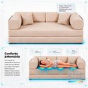 Ver mais imagens de Sofá Cama Chegada Molas Ensacadas Á Vácuo 3 Lugares 2,02m Veludo Cotelê Bege - King House