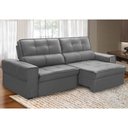 Ver imagem 2 de Sofá Retrátil Reclinável para Sala 3 Lugares 210cm Samir F04 Veludo Cinza Escuro - Lyam Decor