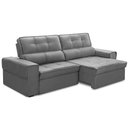 Ver imagem 1 de Sofá Retrátil Reclinável para Sala 3 Lugares 210cm Samir F04 Veludo Cinza Escuro - Lyam Decor