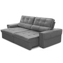 Ver imagem 6 de Sofá Retrátil Reclinável para Sala 3 Lugares 210cm Samir F04 Veludo Cinza Escuro - Lyam Decor