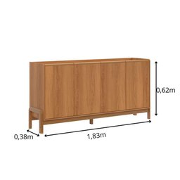 Aparador Buffet Elegance com 4 Portas Lukaliam - 5