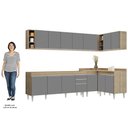 Ver imagem 5 de Armário de Cozinha Modulado de Canto 7 Peças Cp34 Balcão sem Tampo Castanho/cinza - Lumil Lumil Móve