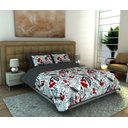 Ver imagem 1 de Cobre Leito Queen 3 Peças Malha 100% Algodão Orquídea Vermelha