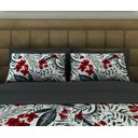 Ver imagem 3 de Cobre Leito Queen 3 Peças Malha 100% Algodão Orquídea Vermelha