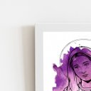 Ver imagem 2 de Nossa Senhora Aquarela Roxo Quadro Moldura Branca 60x40cm