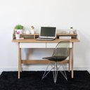 Ver imagem 6 de Escrivaninha Mesa Escritório Home Office Flexus 2 Gavetas 139cm Hanover E Branco