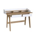 Ver imagem 5 de Escrivaninha Mesa Escritório Home Office Flexus 2 Gavetas 139cm Hanover E Branco