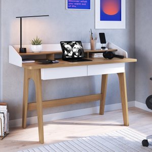 Escrivaninha 2 Gavetas 139cm Home Office Flexus
