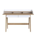 Ver imagem 2 de Escrivaninha Mesa Escritório Home Office Flexus 2 Gavetas 139cm Hanover E Branco